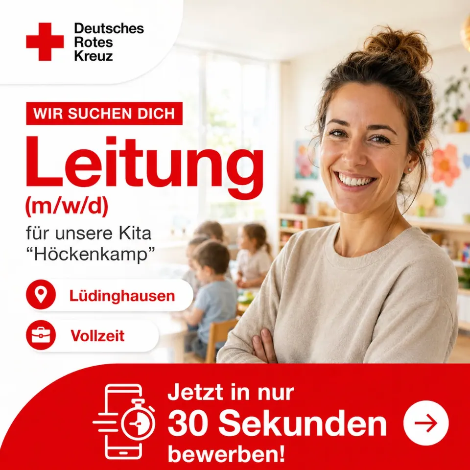 Recruiting-Anzeige: Kita-Leitung beim Deutschen Roten Kreuz in Lüdinghausen