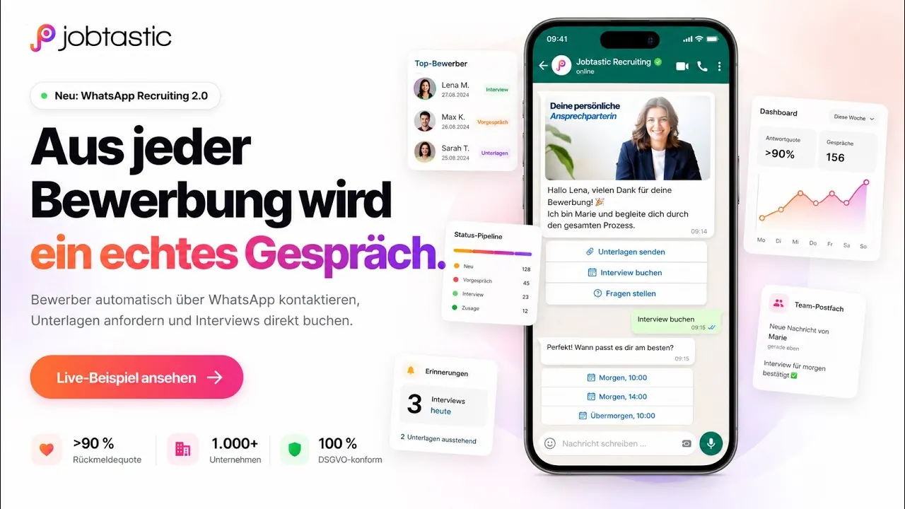 Standbild aus dem jobtastic-Film „Smart Recruiting: Planbar passende Bewerbungen“